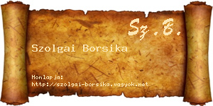 Szolgai Borsika névjegykártya